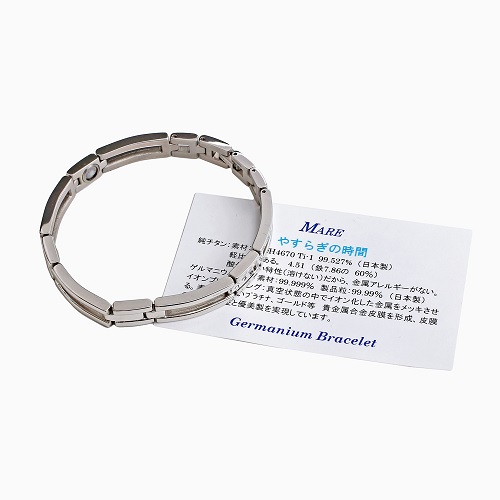 【MARE】純チタン ゲルマニウム4個 99.99% ブレスレット 19cm 1889-BT12
