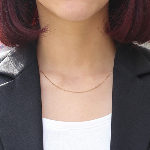 18金 イエローゴールド ネックレス 2面カット 喜平 チェーン スライド 50cm　1957-NG12