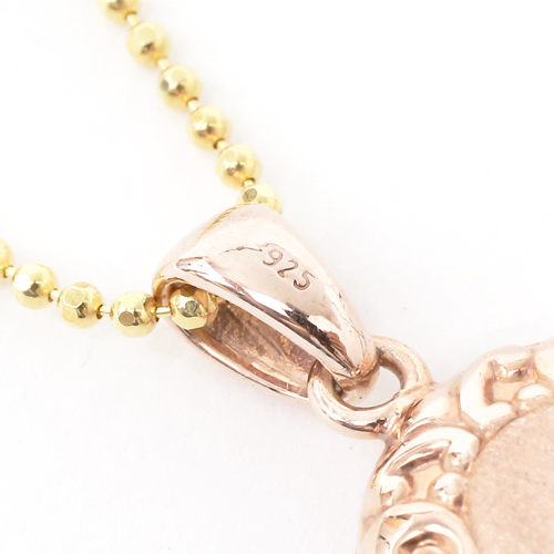 プランダ社 シルバー925 ピンクゴールド ダイヤモンド ロケットペンダント リバーシブル　1963-LS12