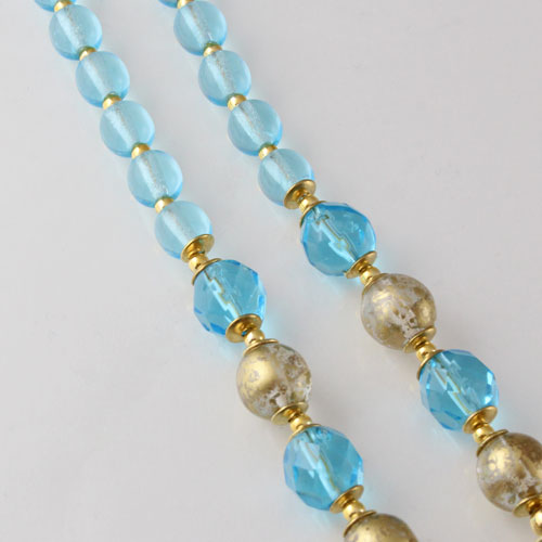 イタリア製 ベネチアンガラス ネックレス（ブルーグリーンな瞳）キアラ・デザイン　1966-NV12