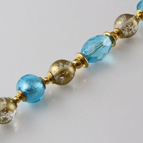 イタリア製 ベネチアンガラス ネックレス（ブルーグリーンな瞳）キアラ・デザイン　1966-NV12