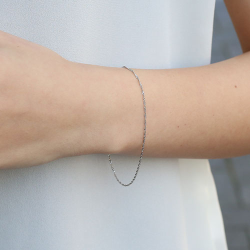 プラチナ ブレスレット Pt850 スクリュー チェーン 18cm 0.5ｇ　1974-BP12