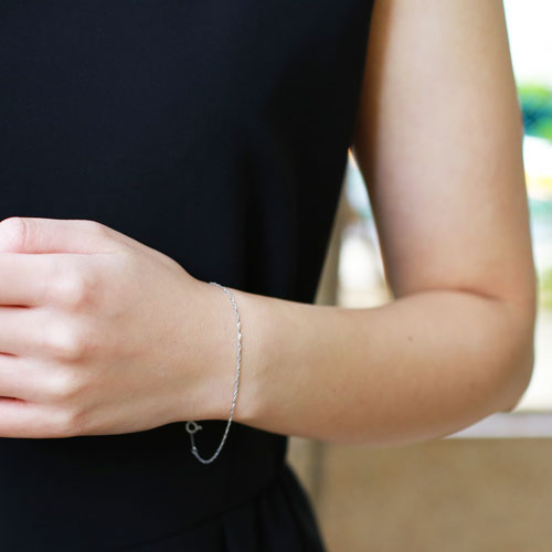 プラチナ ブレスレット Pt850 スクリュー チェーン 18cm 0.5ｇ　1974-BP12