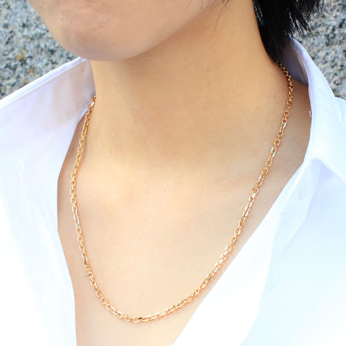 ネックレス チェーン 50cm アズキ あずき 小豆 K18 18K 18金 イエロー  