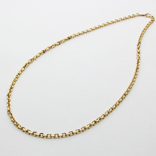18金 ネックレス 4面カット アズキ チェーン 50cm 17.2g K18　1975-NG12