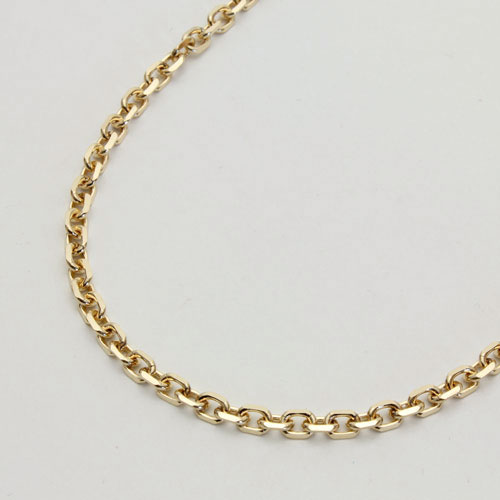 18金 4面カット小豆 チェーン 50cm 