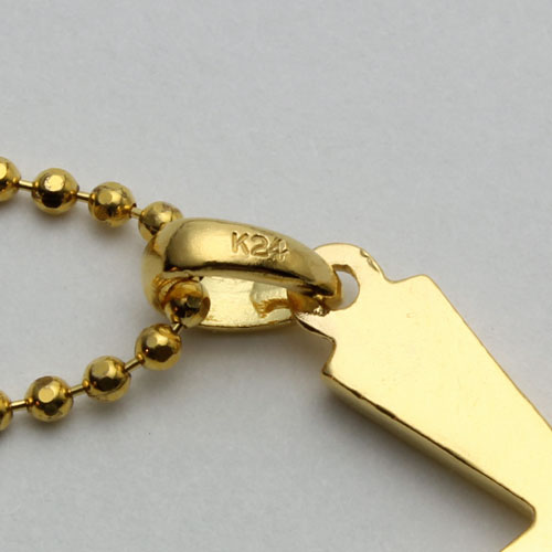 純金 クロス ペンダント K24 SV925 カットボールチェーン付　1983-PG12