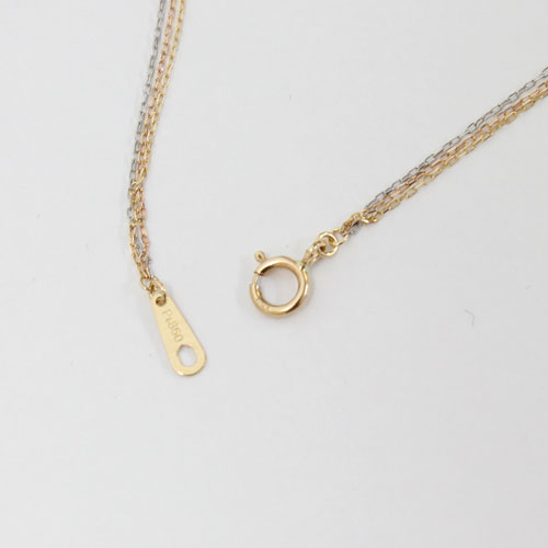 プラチナ 18金 3連 ネックレス アズキ チェーン　1996-NP12