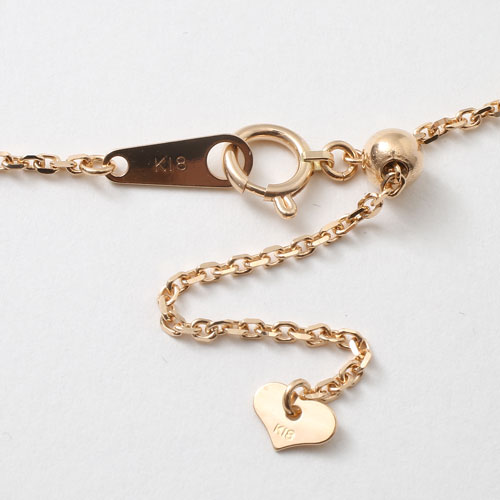 18金 ピンクーゴールド ネックレス アズキチェーン スライド アジャスター 50cm 3.6g　2005-NG12