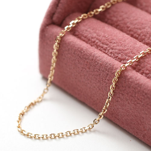 18金 ピンクーゴールド ネックレス アズキチェーン スライド アジャスター 50cm 3.6g　2005-NG12