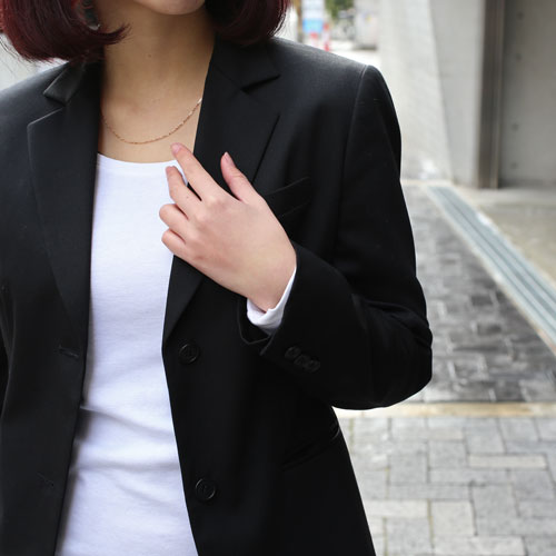 18金 ピンクーゴールド ネックレス アズキチェーン スライド アジャスター 50cm 3.6g　2005-NG12