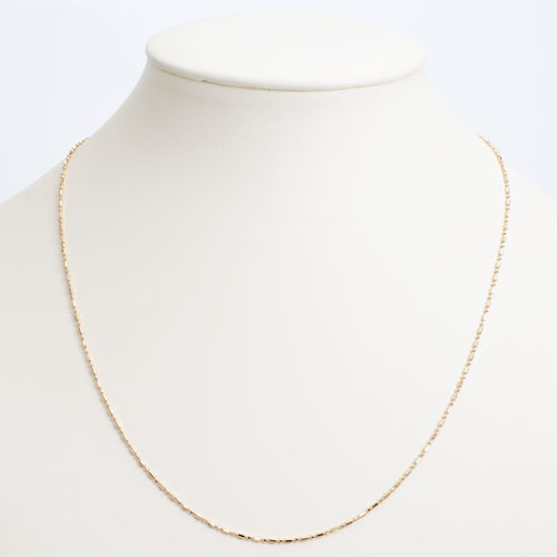 18金 ピンクゴールド ネックレス 8面カットS＆L スライド式 50cm 2006-NG12