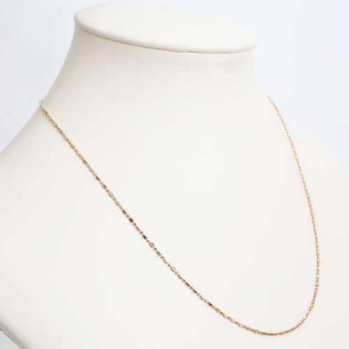 18金 ピンクゴールド ネックレス 8面カットS＆L スライド式 50cm 2006-NG12