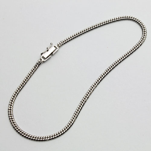 【中折式留具】【ダブル6面カット喜平】【Pt850刻印入り】プラチナ ブレスレット キヘイ チェーン 18cm 5.6ｇ 6面カット 喜平　2013-BP12