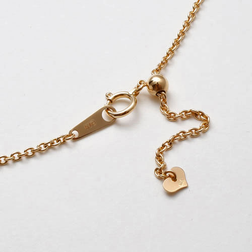 18金 イエローゴールド ネックレス アズキチェーン スライド アジャスター 50cm　2040-NG13