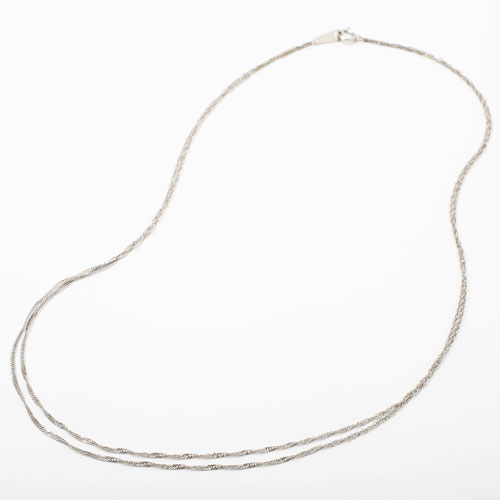 純プラチナ 42cm 43cm スクリュー チェーン ネックレス 2連 Pt999　2059-NP13