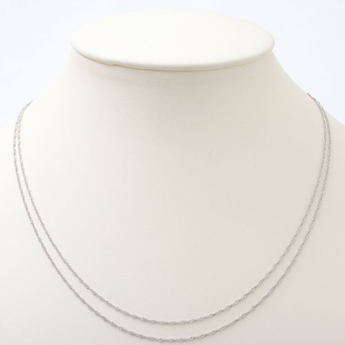 純プラチナ 42cm 43cm スクリュー チェーン ネックレス 2連 Pt999　2059-NP13
