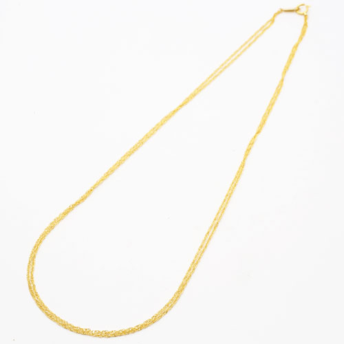 送料無料】【日本製】純金/K24/24金 異寸 2連 42cm 43cm
