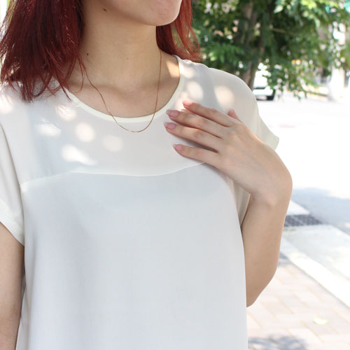 18金 ピンクゴールド フリーサイズ ベネチアン スライドチェーン 50cm　2098-NG13