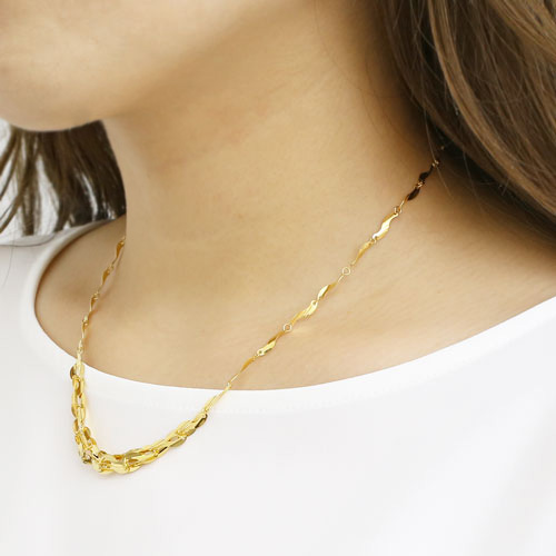 純金 24金 デザインネックレス ボリューム グラデーション デザイン 42cm 4.9g 2102-NG14