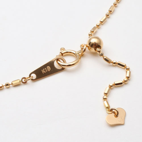 18金 イエローゴールド ネックレス 8面カット ショート・ロング フリーサイズ　2118-NG14