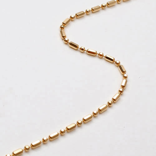 18金 イエローゴールド ネックレス 8面カット ショート・ロング フリーサイズ　2118-NG14