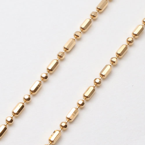 18金 イエローゴールド ネックレス 8面カット ショート・ロング フリーサイズ　2118-NG14