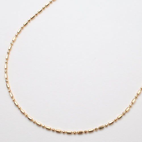 18金 イエローゴールド ネックレス 8面カット ショート・ロング フリーサイズ　2118-NG14