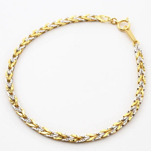 純金 純プラチナ コンビ ブレスレット チューリップ リバーシブル　2123-BP14