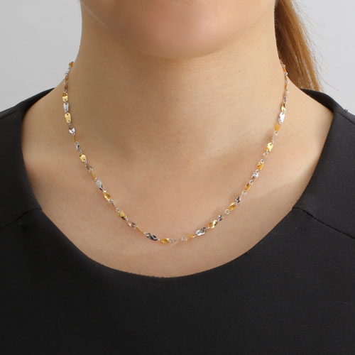 純金 純プラチナ コンビ ネックレス プレシャスシャイン　2124-NP14