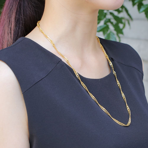 送料無料】【当店最極太/4.1mm幅】【K24刻印入り】純金 ネックレス  