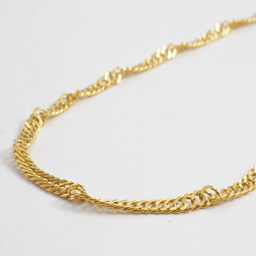純金 ネックレス スクリュー チェーン 60cm 24.2ｇ Ｋ24 刻印　2138-NG14