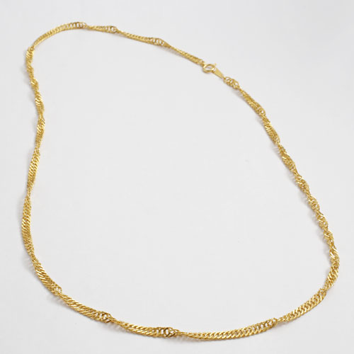 純金 ネックレス スクリュー チェーン 60cm 24.2ｇ Ｋ24 刻印　2138-NG14