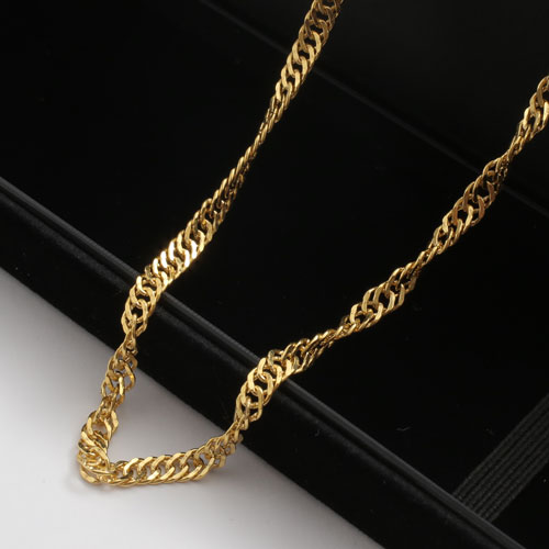純金 ネックレス スクリュー チェーン 60cm 24.2ｇ Ｋ24 刻印　2138-NG14
