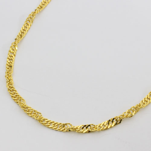 【当店最極太/4.1mm幅】【K24刻印入り】純金 ネックレス スクリュー チェーン 50cm 20.1ｇ 男女兼用 Ｋ24　2139-NG14