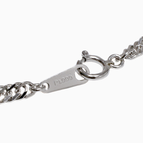 純プラチナ ネックレス スクリュー チェーン 50cm Pt999 刻印　2140-NP14