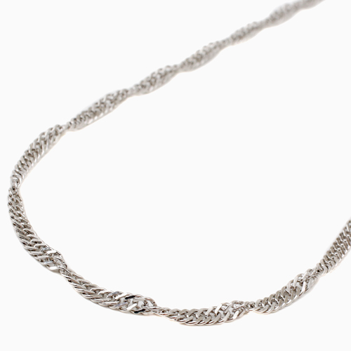 純プラチナ ネックレス スクリュー チェーン 50cm Pt999 刻印　2140-NP14