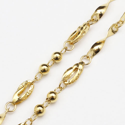 純金 24金 K24 ひねり＆ボール ネックレス 45cm 4g　2145-NG14