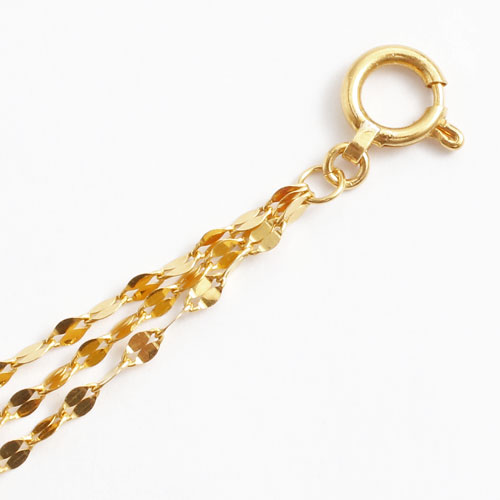 純金 ネックレス ペダル チェーン 2連 ネックレス K24　2153-NG14