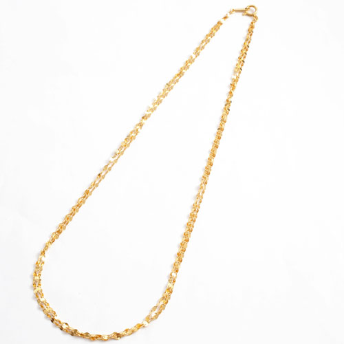 純金 ネックレス ペダル チェーン 2連 ネックレス K24　2153-NG14