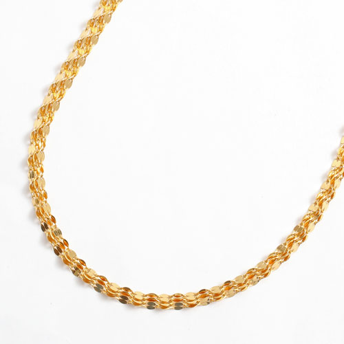 純金 ネックレス ペダル チェーン 2連 ネックレス K24　2153-NG14