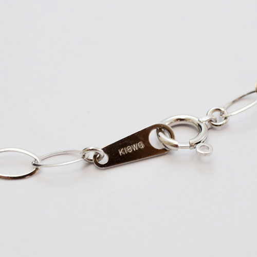 18金 ホワイトゴールド ネックレス サークルフラワー K18WG ロング　2155-NG14