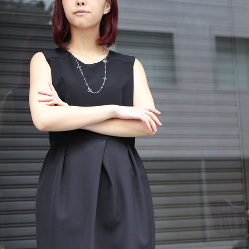 18金 ホワイトゴールド ネックレス サークルフラワー K18WG ロング　2155-NG14