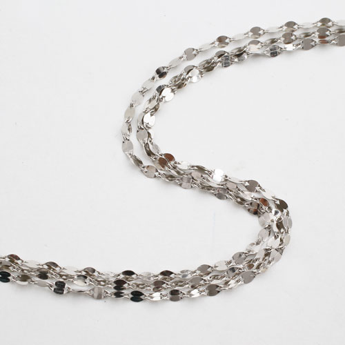 純pt 純プラチナ pt999 ボリューム 3連 ペダル ネックレス 45cm 5.5g 2158-NP14