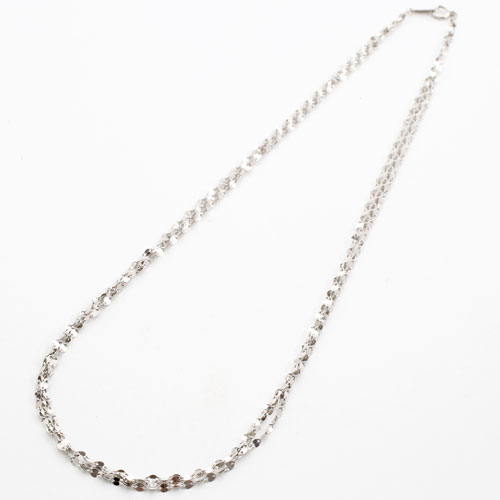 純pt 純プラチナ pt999 ボリューム 3連 ペダル ネックレス 45cm 5.5g 2158-NP14