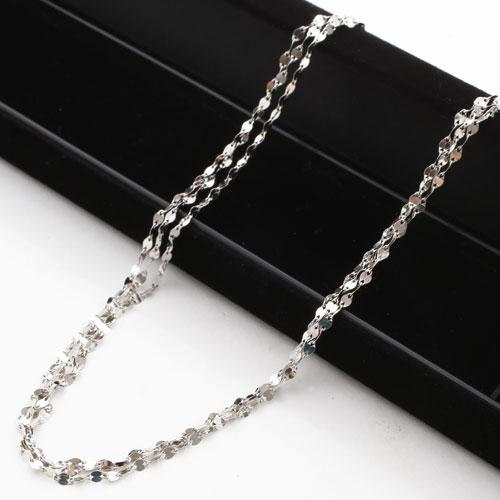 純pt 純プラチナ pt999 ボリューム 3連 ペダル ネックレス 45cm 5.5g 2158-NP14