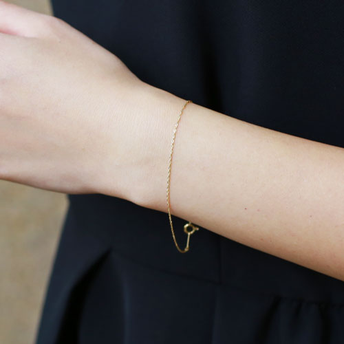 18金 イエローゴールド ブレスレット スクリュー チェーン 18cm　2164-BG14