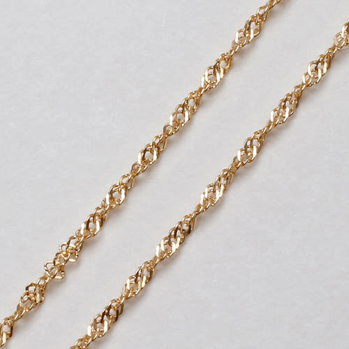 18金 イエローゴールド ブレスレット スクリュー チェーン 18cm　2164-BG14