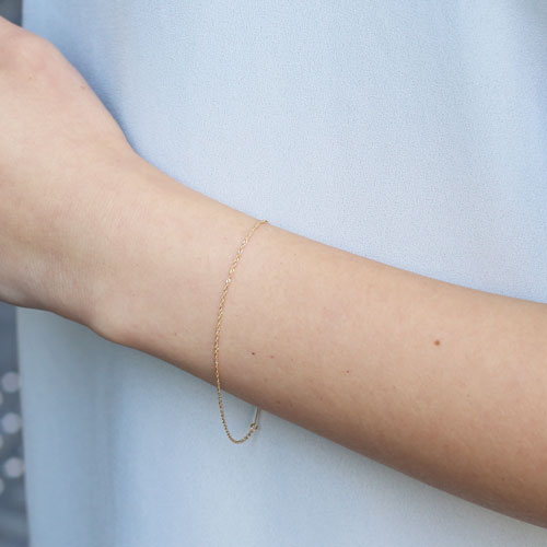 18金 イエローゴールド ブレスレット スクリュー チェーン 18cm　2164-BG14