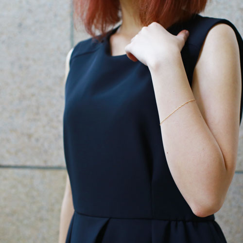 18金 イエローゴールド ブレスレット スクリュー チェーン 18cm　2164-BG14